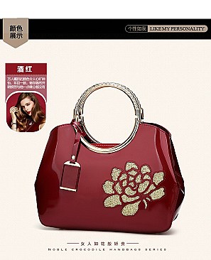 ROUND HANDLE GLOSSY BOUTIQUE SATCHEL