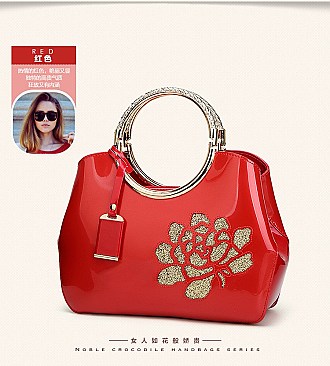 ROUND HANDLE GLOSSY BOUTIQUE SATCHEL