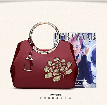 ROUND HANDLE GLOSSY BOUTIQUE SATCHEL