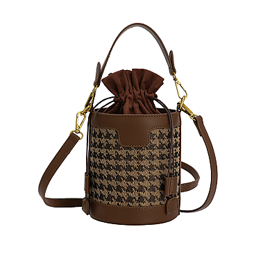 FASHIONABLE PATTERNED BUCKET CROSS BODY BAG