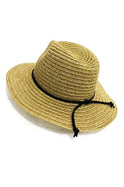 Straw Shiny Fedora Hat