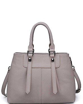 LUXURIOUS PEBBLED VEGAN LEATHER AUSTIN SATCHEL BAG JY16441