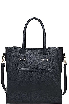 LUXURIOUS PEBBLED VEGAN LEATHER DANTE SATCHEL BAG JY16580