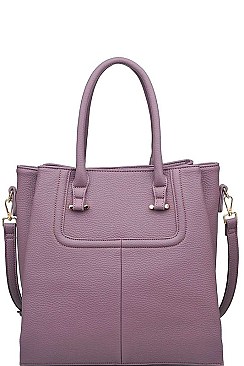 LUXURIOUS PEBBLED VEGAN LEATHER DANTE SATCHEL BAG JY16580