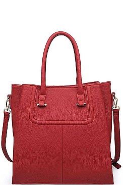 LUXURIOUS PEBBLED VEGAN LEATHER DANTE SATCHEL BAG JY16580