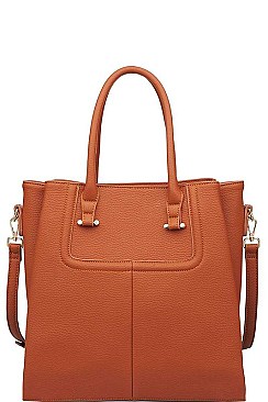 LUXURIOUS PEBBLED VEGAN LEATHER DANTE SATCHEL BAG JY16580