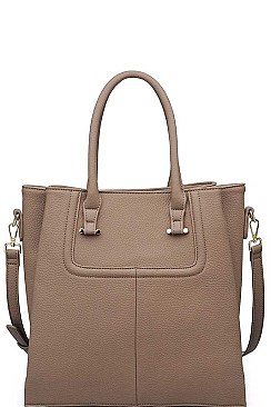 LUXURIOUS PEBBLED VEGAN LEATHER DANTE SATCHEL BAG JY16580