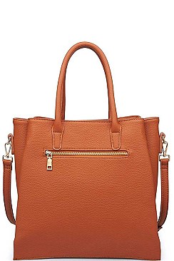 LUXURIOUS PEBBLED VEGAN LEATHER DANTE SATCHEL BAG JY16580
