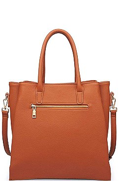 LUXURIOUS PEBBLED VEGAN LEATHER DANTE SATCHEL BAG JY16580