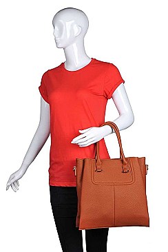 LUXURIOUS PEBBLED VEGAN LEATHER DANTE SATCHEL BAG JY16580