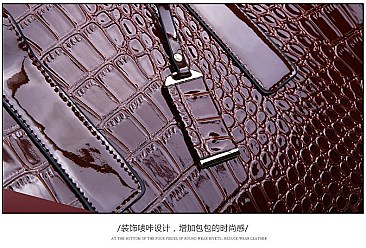 3 in 1 Patent Crocodile Quality Satchel Set