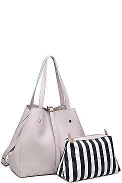 LUXURY JOSEPHINE FAUX LEATHER 2IN1 SATCHEL BAG JY-16814ML