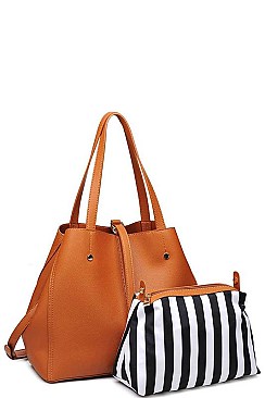 LUXURY JOSEPHINE FAUX LEATHER 2IN1 SATCHEL BAG JY-16814ML