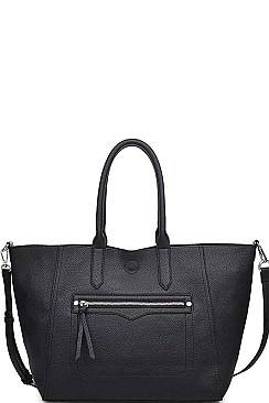 STYLISH FAUX LEATHER CAMDEN CHANGING TOTE BAG WITH LONG STRAP JY-16927ML