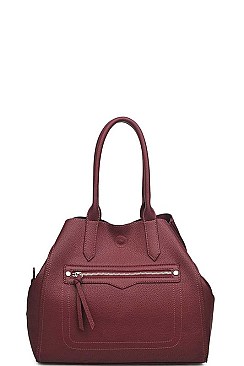 STYLISH FAUX LEATHER CAMDEN CHANGING TOTE BAG WITH LONG STRAP JY-16927ML