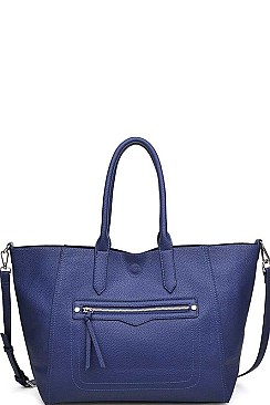 STYLISH FAUX LEATHER CAMDEN CHANGING TOTE BAG WITH LONG STRAP JY-16927ML