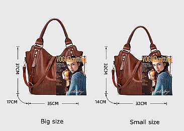 Dual Side Zippered Pocket Shoulder / Hobo Bag