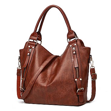 Dual Side Zippered Pocket Shoulder / Hobo Bag