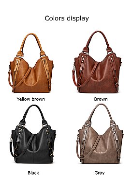 Dual Side Zippered Pocket Shoulder / Hobo Bag