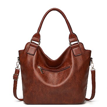 Dual Side Zippered Pocket Shoulder / Hobo Bag