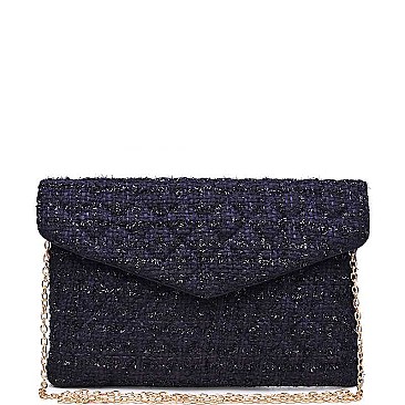 CHIC LUXURY QUILTED TWEED MAMI CLUTCH BAG JY16971