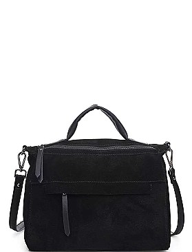 LUXURY HARRISON SUEDE SATCHEL BAG JY-16990ML