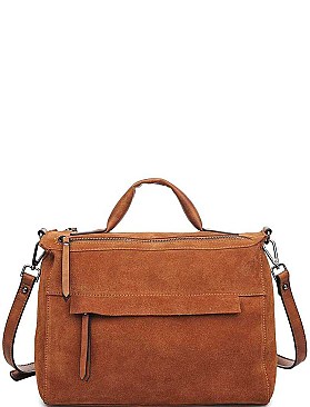 LUXURY HARRISON SUEDE SATCHEL BAG JY-16990ML