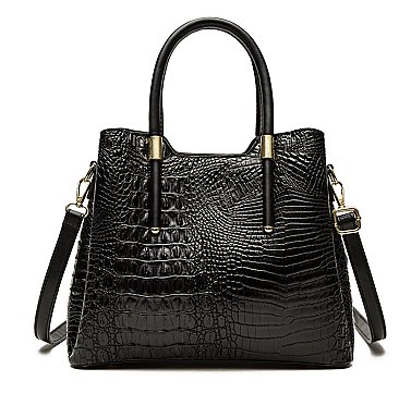 Croc Triple Compartment Satchel Bag