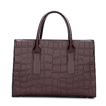Croc Alligator Brief Satchel Bag