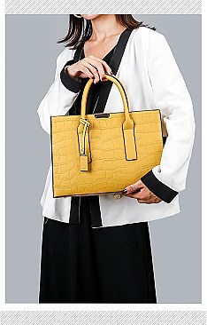 Croc Alligator Brief Satchel Bag