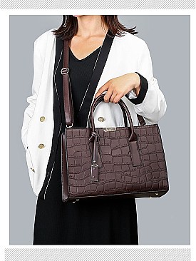 Croc Alligator Brief Satchel Bag
