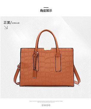Croc Alligator Brief Satchel Bag