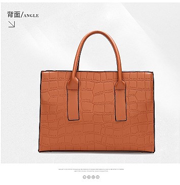 Croc Alligator Brief Satchel Bag