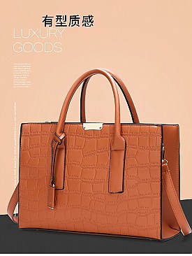 Croc Alligator Brief Satchel Bag