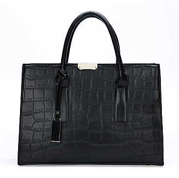 Croc Alligator Brief Satchel Bag