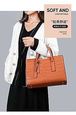 Croc Alligator Brief Satchel Bag