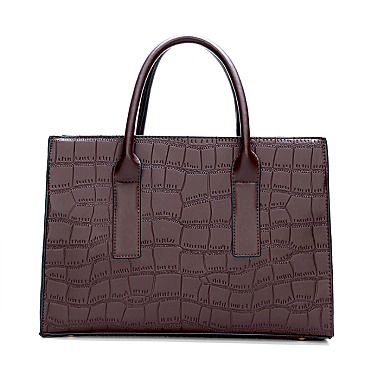 Croc Alligator Brief Satchel Bag