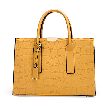 Croc Alligator Brief Satchel Bag