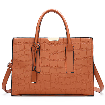 Croc Alligator Brief Satchel Bag