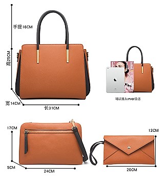 3 IN 1 TOTE CROSSBODY BAG & CLUTCH SET