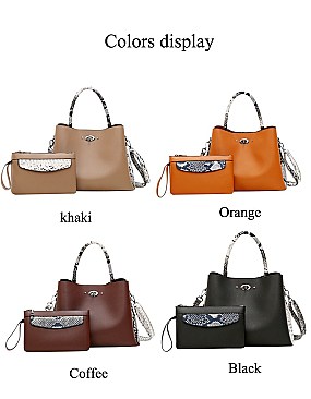 2 IN 1 SMOOTH TEXTURED SATCHEL CLUTCH SET