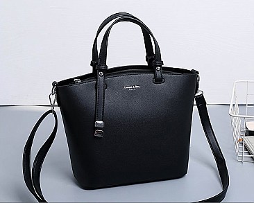 Stylish 2 In 1 Smooth Leather Satchel Clutch Set