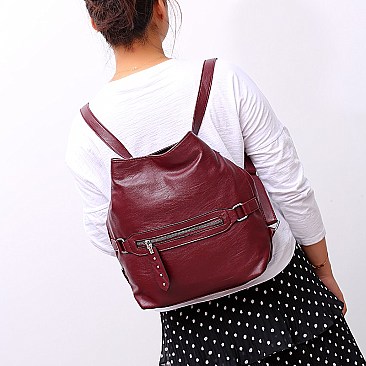 2 IN 1 Stylish Smooth Convertible Shoulder Backpack