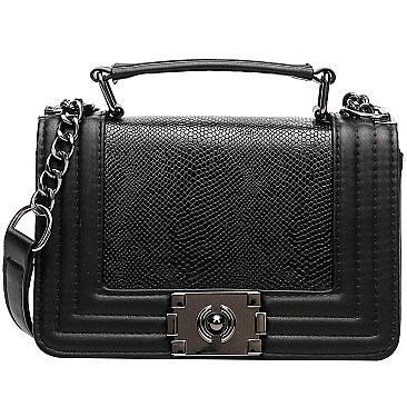 FASHION SNAKE PRINT TOP HANDLE SATCHEL SET