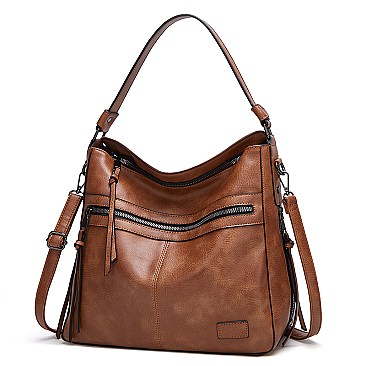 Front Zippered Pocket Shoulder / Hobo Bag