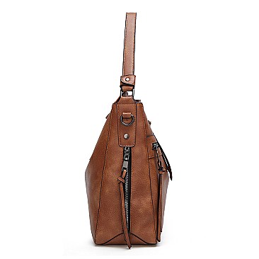 Front Zippered Pocket Shoulder / Hobo Bag