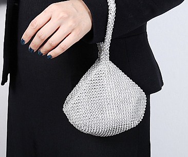 RHINESTONE PROM CLUTCH BAG