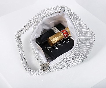 RHINESTONE PROM CLUTCH BAG