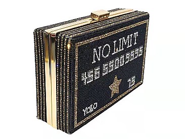 UNIQUE NO LIMIT RHINESTONE CROSS BODY BAG