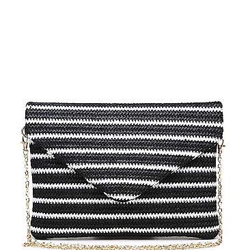 CHIC LUXURY ST. VINCENT STRAW CLUTCH SLING BAG JY17218